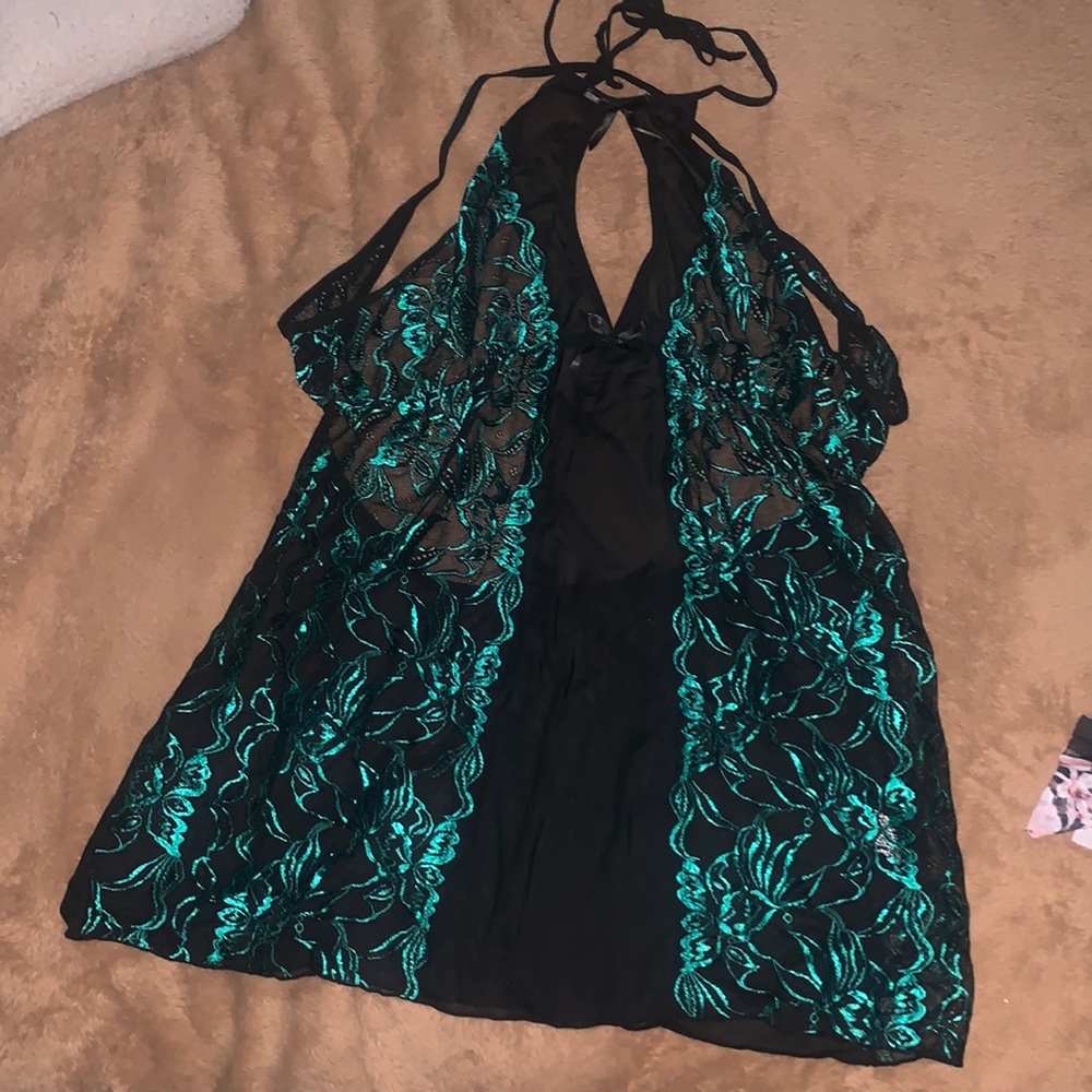 Black and green lingerie